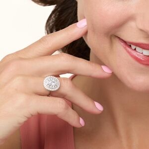 Radiance by Absolute™ Belladonna Sterling Silver Halo Ring 